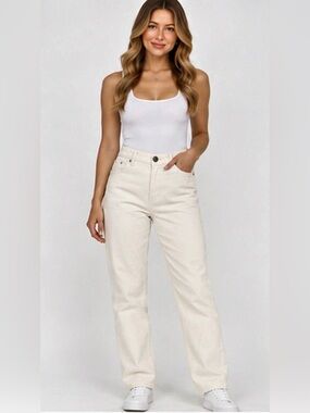 Everlane The Cheeky Jean Women’s 29 Regular Ivory White 100% Cotton High Rise